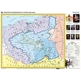 Księstwo Warszawskie (1807-1815) - mapa ścienna 120 x 90 cm