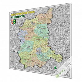 Lubuskie administracyjno-drogowa 100x118 cm. Mapa do wpinania