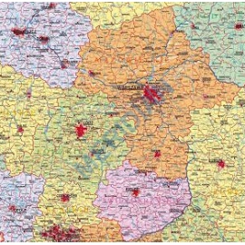 Mapa administracyjna Polski (stan na 2022) 200x150 cm