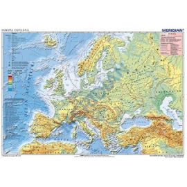Mapa fizyczna Europy (z elementami ekologii) 200x150 cm