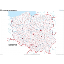 Mapa konturowa Polski administracyjna - ćwiczeniowa mapa ścienna 160x120 cm