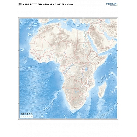 Mapa konturowa Afryki - ścienna mapa ćwiczeniowa 160 x 120 cm