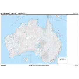 Mapa konturowa Australii - ścienna mapa ćwiczeniowa 160 x 120 cm