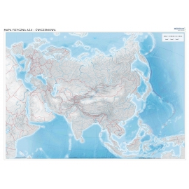 Mapa konturowa Azji - ścienna mapa ćwiczeniowa 150x200 cm