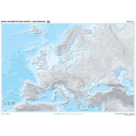 Mapa konturowa hipsometryczna Europy - ćwiczeniowa mapa ścienna 160x120 cm