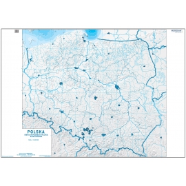 Mapa konturowa hipsometryczna Polski - ćwiczeniowa mapa ścienna 160x120 cm