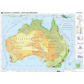 Mapa krajobrazowa Australii - mapa ścienna 160x120 cm