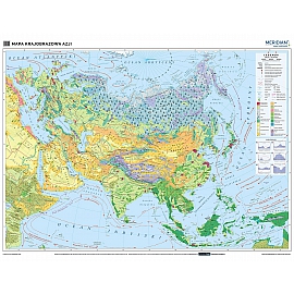 Mapa krajobrazowa Azji - mapa ścienna 160x120 cm