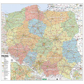 MAPA ŚCIENNA POLSKI – ADMINISTRACYJNO DROGOWA 1:750 000