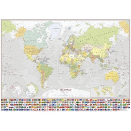 MAPA ŚCIENNA ŚWIATA – POLITYCZNA 1:20 000 000 WERSJA ANGIELSKA 190x135 cm