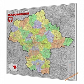 Mazowieckie administracyjno-drogowa 128x132 cm. Mapa magnetyczna