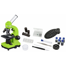 Mikroskop uczniowski Bresser Biolux SEL, 40x-1600x, zielony