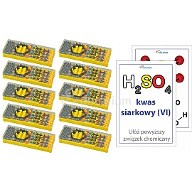 Molekuły - modele atomów z wypustkami zestaw B - chemia organiczna (dla 12 grup uczniów) + karty