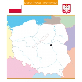 Nakładka magnetyczna 100 % - Mapa Polski stolica, kolor