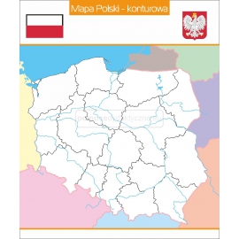 Nakładka magnetyczna 100% - Mapa Polski województwa- kolor