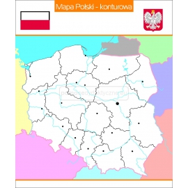 Nakładka magnetyczna 100% - Mapa Polski województwa- miasta kolor