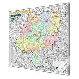 Opolskie administracyjno-drogowa 100x102cm. Mapa magnetyczna