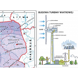 OZE - strefy energetyczne wiatru i energia wiatrowa w Polsce 160 x 120 cm