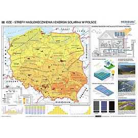 OZE - Strefy nasłonecznienia i energia solarna w Polsce 200 x 150 cm