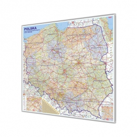 Polska Administracyjno-drogowa 120x110cm. Mapa magnetyczna