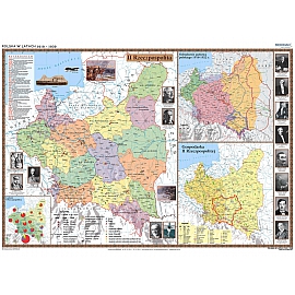 Polska w latach 1919-1939 - mapa ścienna 200x150 cm