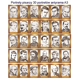 Portrety pisarzy A3 w antyramie