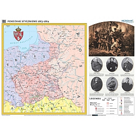 Powstanie styczniowe 1863-1864 - mapa ścienna 120x90cm