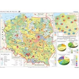 Rolnictwo w Polsce - uprawy i struktura użytkowania ziemi - mapa ścienna 160x120 cm