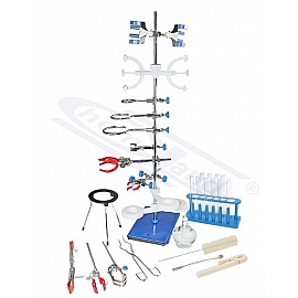 Statyw laboratoryjny z wyposażeniem 250 x 160 mm - zestaw Chemika