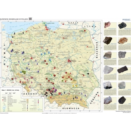 Surowce mineralne w Polsce - mapa ścienna 160x120 cm