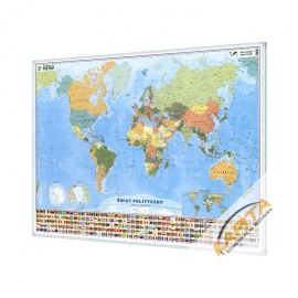 Świat Polityczny 148x98 cm. Mapa magnetyczna.