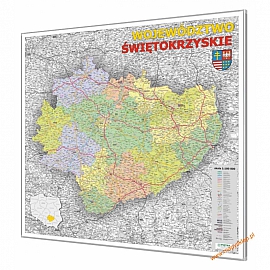 Świętokrzyskie administracyjno-drogowa 100x98cm. Mapa magnetyczna