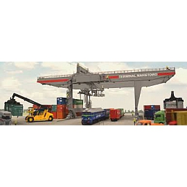 Terminal kontenerowy jedna suwnica - Makieta dydaktyczna. Skala 1:87