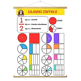 Ułamki duża plansza ścienna 140 x 100 cm