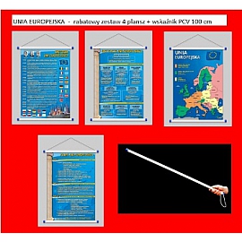 UNIA EUROPEJSKA rabatowy zestaw 4 plansz + wskaźnik PCV 100cm