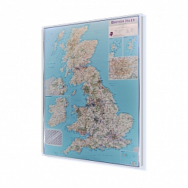Wielka Brytania (Anglia, Szkocja, Irlandia, Walia) drogowa 88x120cm. Mapa do wpinania