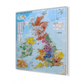 Wielka Brytania i Irlandia kodowa 105x120 cm. Mapa magnetyczna