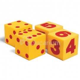 Wielkie kostki z pianki - 13 cm - kropki 1-6 - 2 kostki