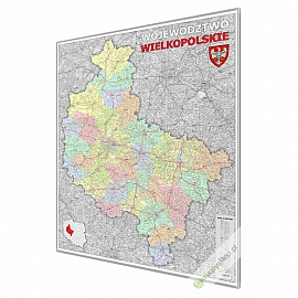 Wielkopolskie administracyjno-drogowa 114x150cm. Mapa do wpinania