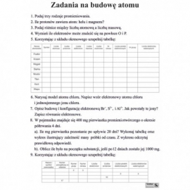 Zadania na budowę atomu