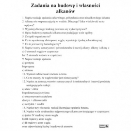 Zadania na budowę i własności alkanów