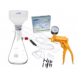 Zestaw do filtracji prózniowej Buchnera poj. kolby 01000ml, króciec PP, sączki jakościowe średnie 110 mm