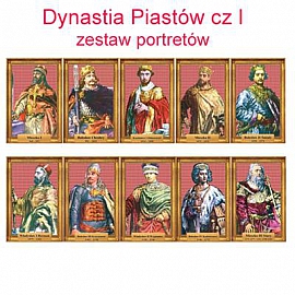 Zestaw portretów Dynastia Piastów cz. I w folii