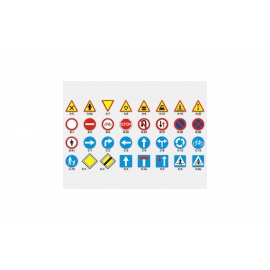Znaki drogowe odblaskowe - 32 elementy