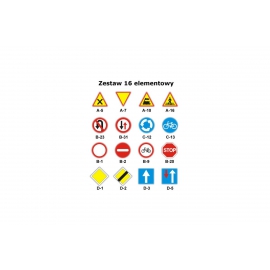 Znaki drogowe odblaskowe - 16 elementy