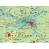 Mapa fizyczna Polski z elementami ekologii 160x120 cm
