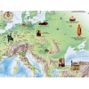 Wielkie cywilizacje średniowiecza - kultura i sztuka - mapa ścienna 200x150 cm