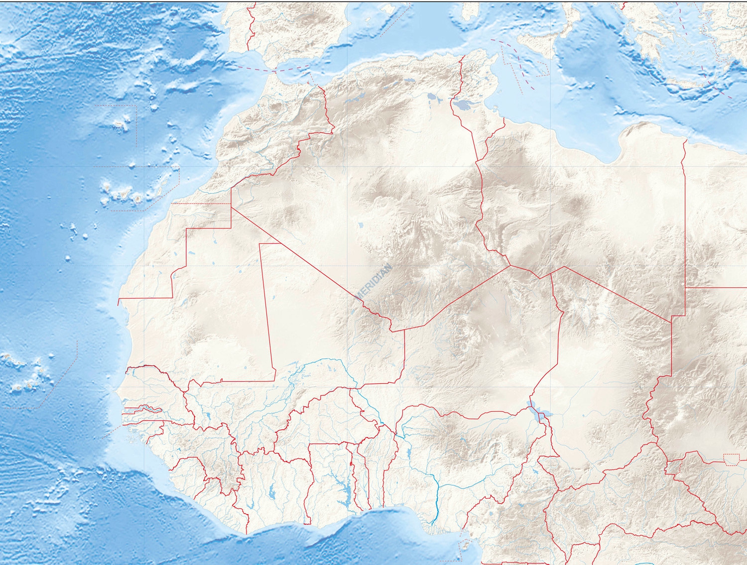 Mapa Fizyczna Afryki Do Nauki - Mapa fizyczna Afryki - ścienna mapa ćwiczeniowa 200x150 cm - Pomoce