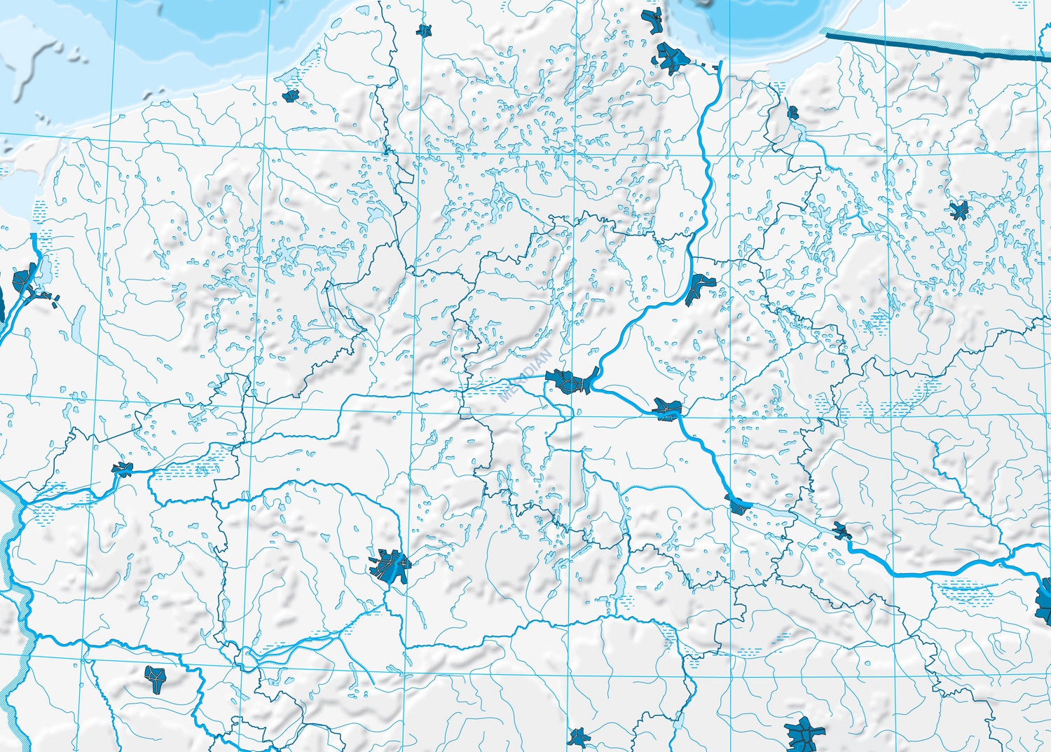 Mapa konturowa hipsometryczna Polski - ćwiczeniowa mapa ścienna 200x150