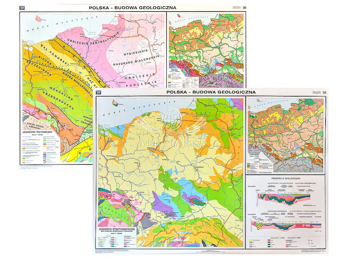 Przeszłość Geologiczna Polski Klasa 7 Mapa tematyczna Polski. Budowa geologiczna - Pomoce dydaktyczne